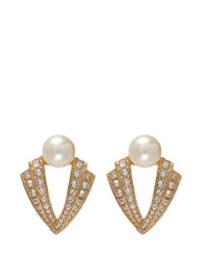 Valentino Garavani Je Les V Embellished Earrings In Gold