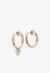 Valentino Je Les V Metal And Crystal Hoop Earrings In Gold