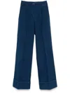 Valentino Garavani Wide-leg Jeans With Pleats In Blue