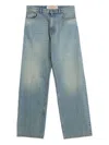 Valentino Straight Trousers With Belt Loops And Five Pockets In Blue