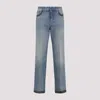 Valentino Womens Denim Blu Lav Chiaro Embroidered Straight-leg Denim Jeans In Blue