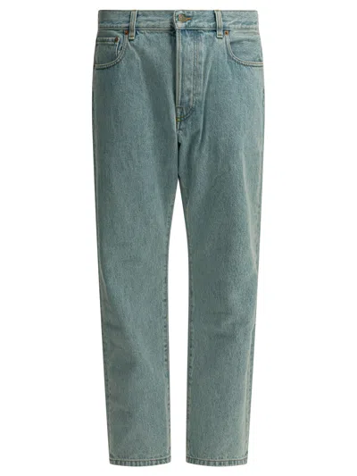Valentino Straight Leg Denim Jeans Five Pocket Style In Multi