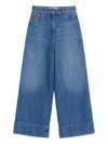 Valentino Cuffed Ankle Jeans With Front Button And Zip Closure In Blue