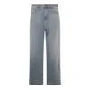 Valentino Stitched Belt Loops Straight Five-pocket Trousers In Gray