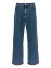 Valentino Trousers With Five Pockets And Floral Print Inserts