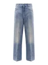 Valentino Cuffed-effect Straight Jeans In Blue