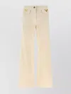 Valentino Vgold Low-rise Wide-leg Jeans In White