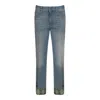 Valentino Garavani Straight-leg Jeans With Decorative Cuffs In Blue
