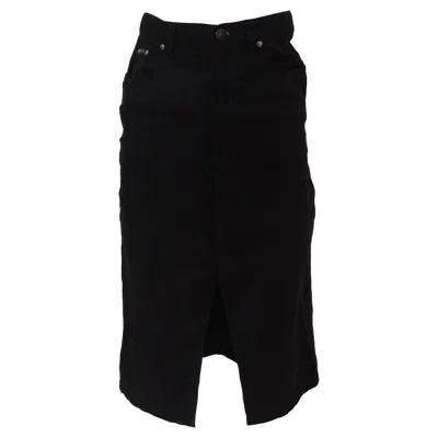 Pre-owned Valentino Jeans V Logo Black Cotton High Waist Skirt