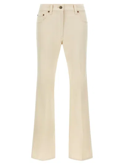 Valentino Garavani Vgold Jeans Beige In White