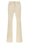 Valentino Pleated Gold Detail Jeans In Sand
