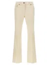 Valentino Pleated Gold Detail Jeans In Neutral