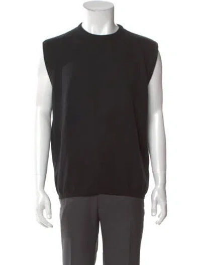 Pre-owned Valentino Jeans Vintage Merino Wool Sweater Vest In Black