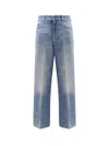 Valentino Cuffed-effect Straight Jeans In Blue