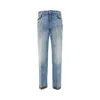 Valentino Straight-fit Denim Pants With Colorful Embellishments In Blue