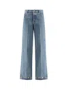 Valentino Five-pocket Denim Trousers Featuring Button Embellishments In Blue
