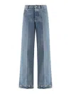 Valentino Five-pocket Denim Trousers Featuring Button Embellishments In Blue