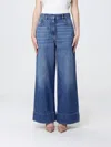 Valentino Cuffed Ankle Jeans With Front Button And Zip Closure In Blue