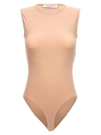 Valentino Jersey Bodysuit Underwear, Body Beige In Brown