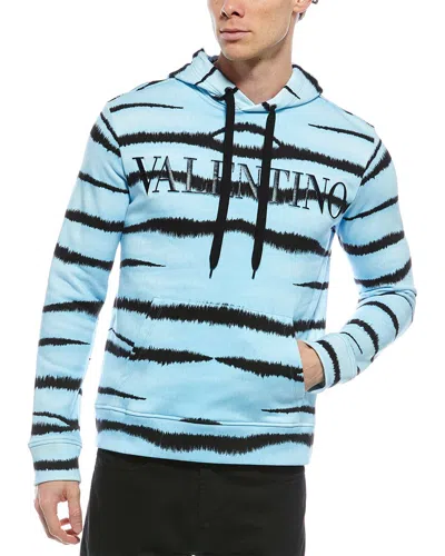 Valentino Jersey Felpa Hoodie In Blue