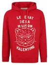 Valentino Cotton Sweatshirt With Hood And Graphic Print