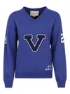 Valentino Garavani Sweatshirt With V And Le Chat De La Maison In Blue
