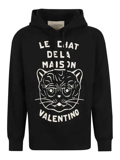Valentino Jersey Sweatshirts Le Chat De La Maison In Black