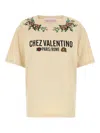 Valentino Cotton Crew Neck T-shirt With Embroidered Detail In Brown
