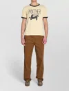 Valentino Garavani Butter-colored T-shirt With Panther Print In Neutral
