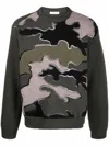 Valentino Camouflage Pattern Jumper In Green