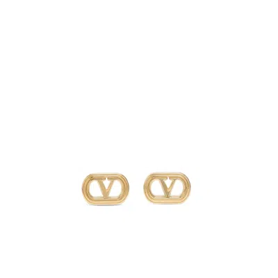 Valentino Garavani Womens Ovalette Metal Stud Earrings Oro In Gold
