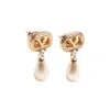 Valentino Swarovski Crystal-embellished Ovalette Logo Earrings In Gold