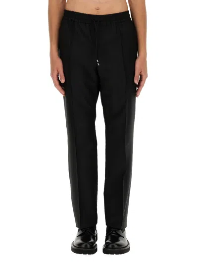 Valentino Straight-leg Drawstring Cotton Trousers In Black