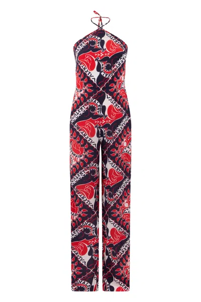 Valentino Jumpsuit In Silk In Multi