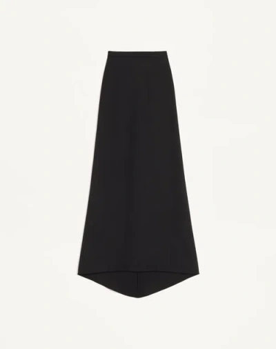 Valentino Jupe Longue En Cady Couture Femme Noir 44 In Black
