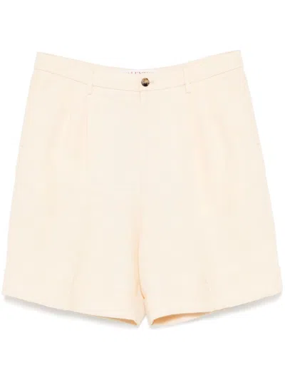 Valentino Butter-coloured Bermuda Shorts With Turn-ups In Neutral