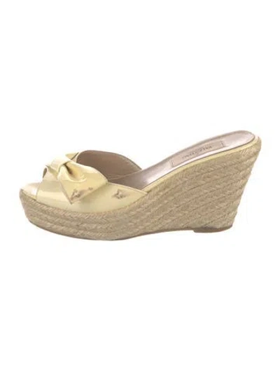 Pre-owned Valentino Garavani Jute Bow Accents Espadrilles In Neutral