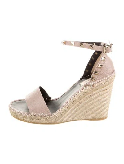Pre-owned Valentino Garavani Jute Espadrilles In Neutral