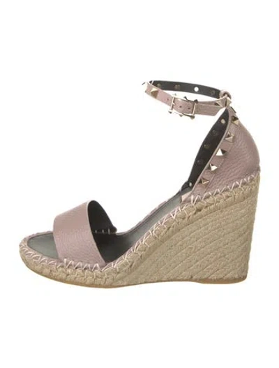 Pre-owned Valentino Garavani Jute Espadrilles In Neutral