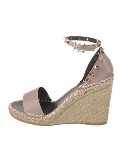 Pre-owned Valentino Garavani Jute Espadrilles In Neutral