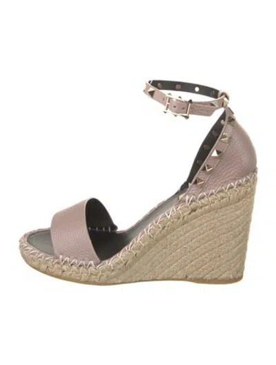 Pre-owned Valentino Garavani Jute Espadrilles In Neutral