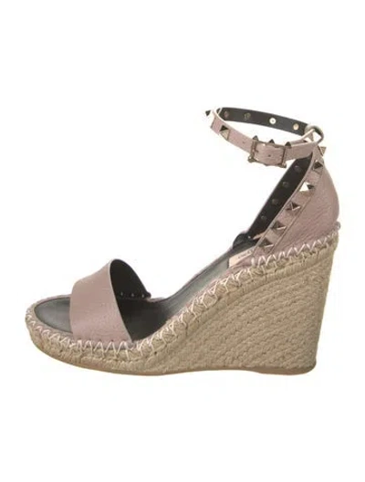 Pre-owned Valentino Garavani Jute Espadrilles In Neutral