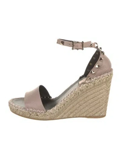 Pre-owned Valentino Garavani Jute Espadrilles In Neutral