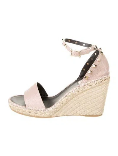 Pre-owned Valentino Garavani Jute Espadrilles In Neutral