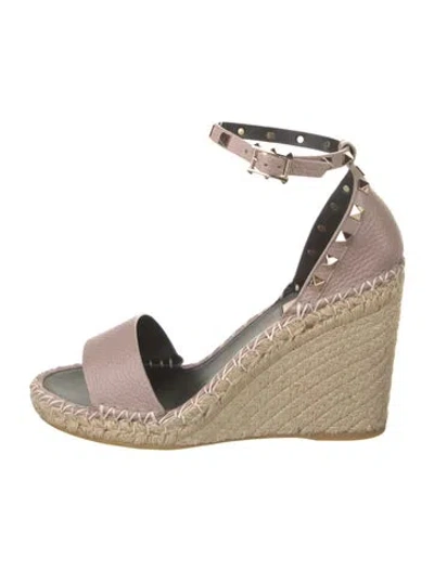 Pre-owned Valentino Garavani Jute Espadrilles In Neutral