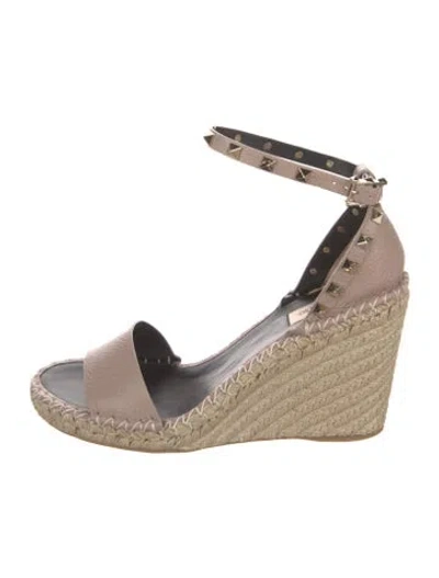 Pre-owned Valentino Garavani Jute Espadrilles In Neutral