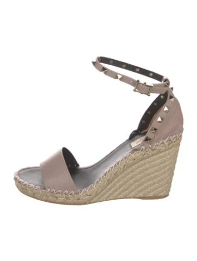 Pre-owned Valentino Garavani Jute Espadrilles In Neutral