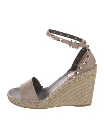 Pre-owned Valentino Garavani Jute Espadrilles In Neutral