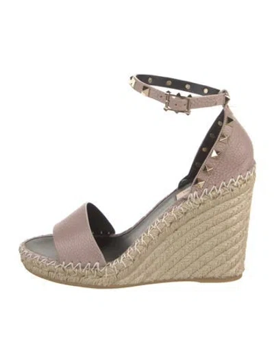 Pre-owned Valentino Garavani Jute Espadrilles In Neutral