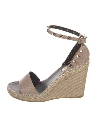 Pre-owned Valentino Garavani Jute Espadrilles In Neutral